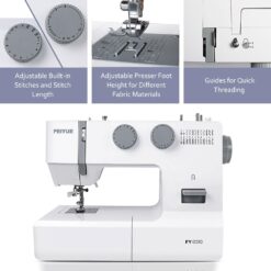 FEIYUE FYe310, Sewing Machine with Accessory Kit, 105 Stitch Applications, 100W Servo Motor, Heavy Duty Interior Metal Frame, Dual LED Lights, Easy to Use (White)