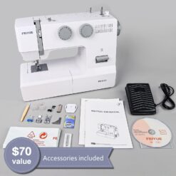 FEIYUE FYe310, Sewing Machine with Accessory Kit, 105 Stitch Applications, 100W Servo Motor, Heavy Duty Interior Metal Frame, Dual LED Lights, Easy to Use (White)