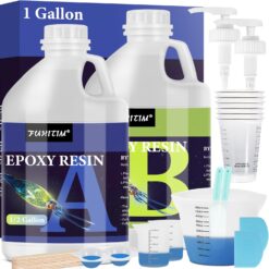FUHITIM Epoxy Resin 1 Gallon - Crystal Clear Epoxy Resin Kit - Self-Leveling, High-Glossy, No Yellowing, No Bubbles Casting Resin Perfect for Crafts, Table Tops