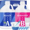 FUHITIM Epoxy Resin 2 Gallon - Crystal Clear Epoxy Resin Kit - Self-Leveling, High-Glossy, No Yellowing