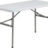 Flash Furniture Elon 4-Foot Granite White Plastic Folding Table