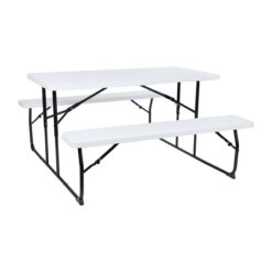 Flash Furniture Folding Picnic Table, White