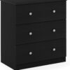 Furinno Tidur Simple Design Dresser, 3-Drawer Knob, Americano