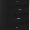 Furinno Tidur Simple Design Dresser, 4-Tier Handle, Americano