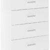 Furinno Tidur Simple Design Dresser, 4-Tier Handle, Solid White