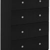 Furinno Tidur Simple Design Dresser, 4-Tier Knob, Americano