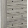 Furinno Tidur Simple Design Dresser, 4-Tier Knob, French Oak Grey
