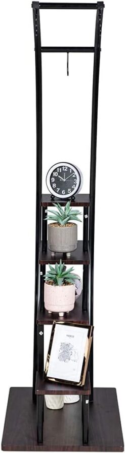 GDLF 5 Tier Metal Plant Stand Creative Half Moon Shape Ladder Flower Pot Stand Rack for Home Patio Lawn Garden Balcony Holder Black (2 Pack)