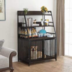 GDLF Dog Crate with Shelf Furniture Style Dog Kennel Indoor Heavy Duty Cage with Storage, 36