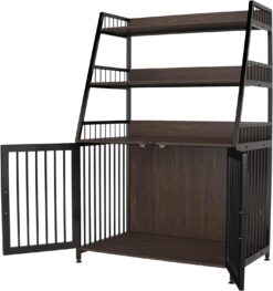 GDLF Dog Crate with Shelf Furniture Style Dog Kennel Indoor Heavy Duty Cage with Storage, 36