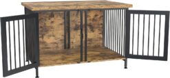 GDLF Double Dog Crate with Divider for 2 Small Dogs or 1 Dog, Furniture Style Kennel Indoor Cage with Removable Panel