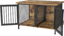GDLF Double Dog Crate with Divider for 2 Small Dogs or 1 Dog, Furniture Style Kennel Indoor Cage with Removable Panel