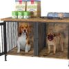 GDLF Double Dog Crate with Divider for 2 Small Dogs or 1 Dog, Furniture Style Kennel Indoor Cage with Removable Panel