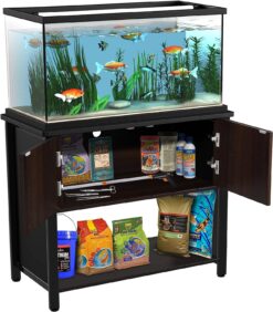 GDLF Metal Aquarium Stand with Cabinet for Fish Tank Accessories Storage, 40 Gallon, Turtle Reptile Terrariums