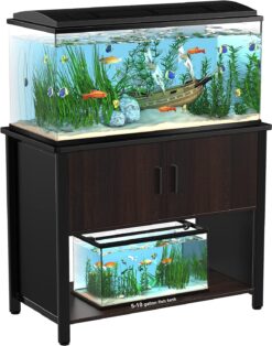 GDLF Metal Aquarium Stand with Cabinet for Fish Tank Accessories Storage, 40 Gallon, Turtle Reptile Terrariums