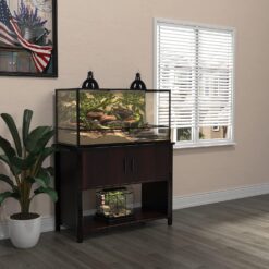 GDLF Metal Aquarium Stand with Cabinet for Fish Tank Accessories Storage, 40 Gallon, Turtle Reptile Terrariums