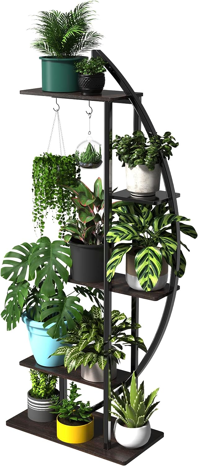 Tall Plant Stand Large Indoor Shelf 71 Metal Flower Rack with hanging –  shopGDLF