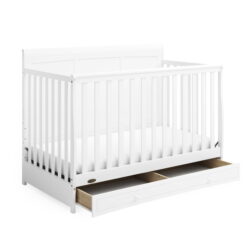 Graco Asheville 4-in-1 Convertible Baby Crib with Drawer, White