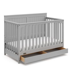 Graco Hadley 5-in-1 Convertible Baby Crib with Drawer, Pebble Gray