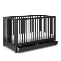 Graco Teddi 5-in-1 Convertible Baby Crib with Drawer, Black