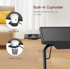 HUANUO Adjustable TV Trays - TV Tray Tables on Bed & Sofa, Adjustable Laptop Table as TV Food Tray, Work Tray with 6 Heights & 3 Tilt Angles Adjustable (2 Pack)