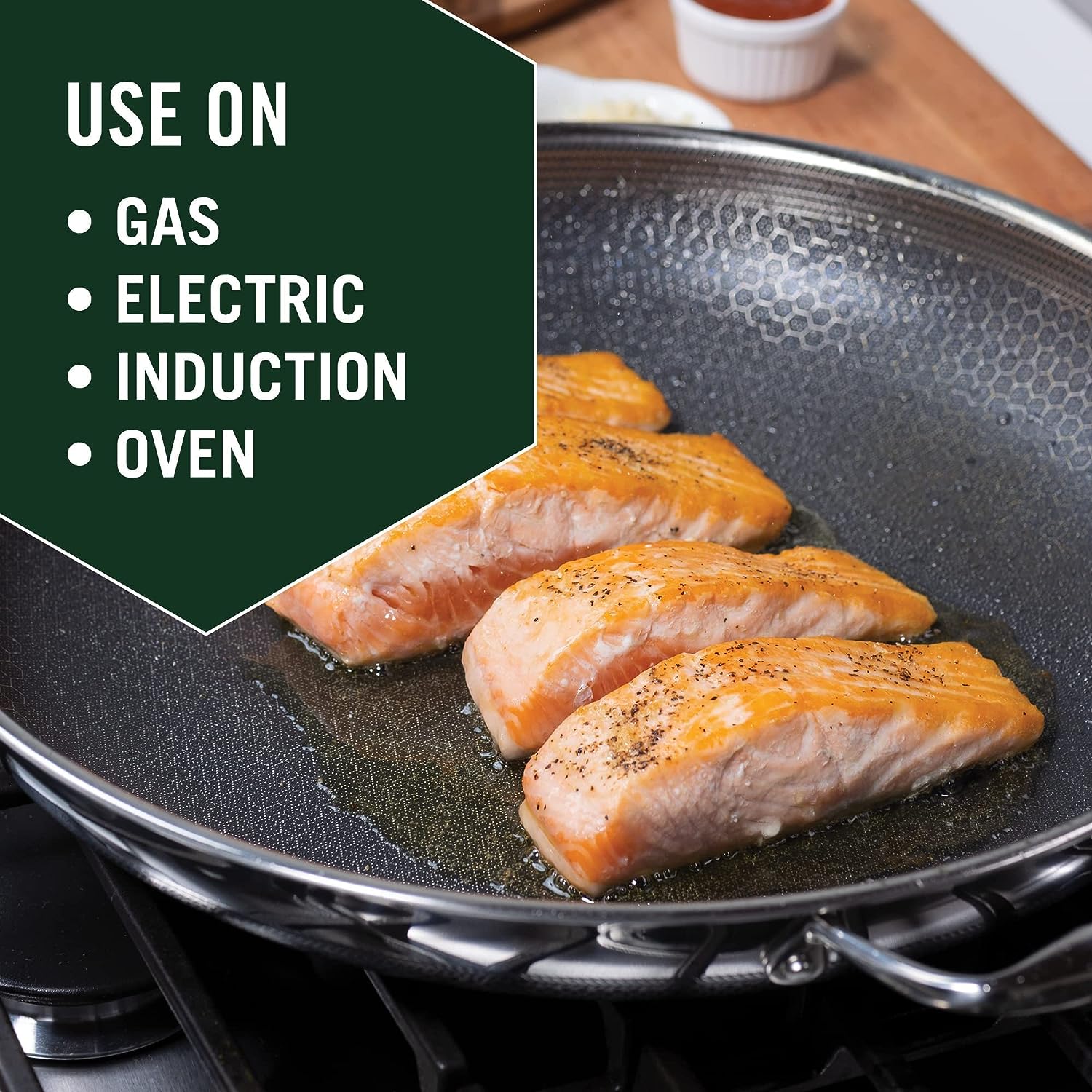 HexClad Hybrid Nonstick Frying Pan, 10-Inch, Stay-Cool Handle,  Dishwasher and Oven-Safe, Induction Ready, Compatible with All Cooktops:  Home & Kitchen