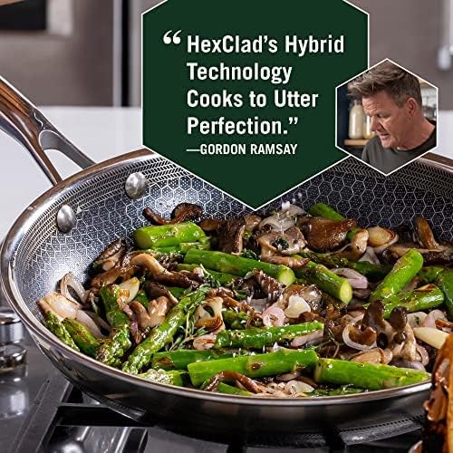 HexClad 8 Inch Hybrid Nonstick Frying Pan, Dishwasher and Oven Friendly,  Compatible with All Cooktops