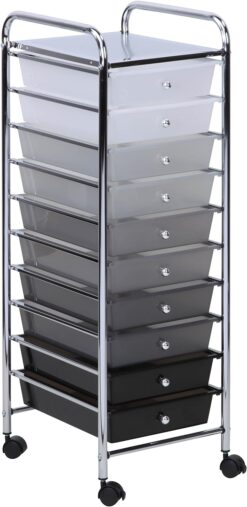 Honey-Can-Do 10 Drawer Cart, Shaded CRT-05255 Assorted