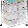 Honey-Can-Do Rolling Storage Cart and Organizer with 12 Plastic Drawers