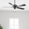 Hunter 52 inch Swanson Matte Black Ceiling Fan with LED Light Kit and Pull Chain