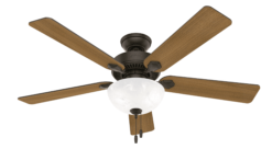 Hunter Fan Company Swanson 52 Inch Ceiling Fan w/ LED Light & Pull Chain, Bronze