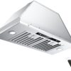 IKTCH 36 inch Built-in/Insert Range Hood 900 CFM, Ducted/Ductless Convertible Duct, Stainless Steel Kitchen Vent Hood with 4 Speed Gesture Sensing&Touch Control Panel(IKB01-36)
