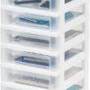IRIS Medium 10-Drawer Cart with Organizer Top, White