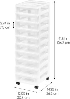 IRIS 6-Drawer Scrapbook Cart with Organizer Top, White : : Home