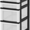 IRIS USA 7-Drawer Storage Cart with Organizer Top, Black