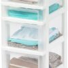 IRIS USA 7 Drawers Plastic Storage rolling Cart with drawer, White