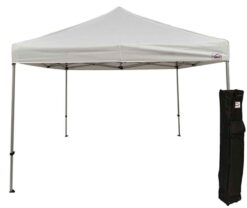 Impact Canopy 10 x 10 Pop Up Canopy Tent, Straight Leg Shelter, Steel Frame, Roller Bag, White