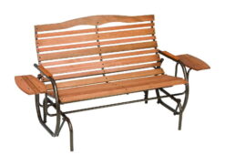 Jack Post Country Garden Glider Bench with Trays in Bronze Steel Frame