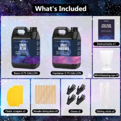 KISREL Epoxy Resin 1.5Gallon - Crystal Clear Epoxy Resin Kit - No Yellowing No Bubble Art Resin Casting Resin for Art Crafts, Jewelry Making, Wood & Resin Molds(0.75Gallon x 2)