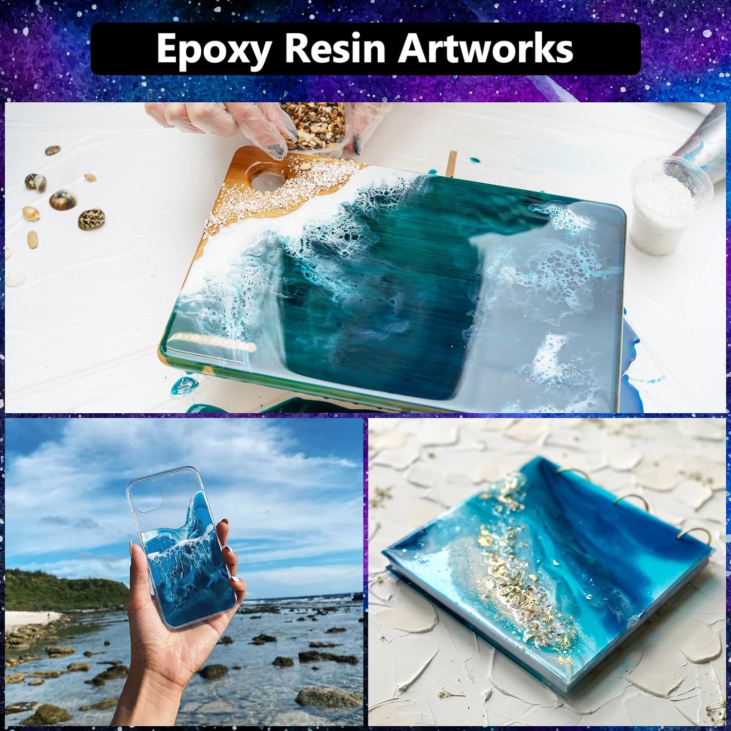 KISREL Epoxy Resin 1.5Gallon - Crystal Clear Epoxy Resin Kit - No Yellowing  No Bubble Art Resin Casting Resin for Art Crafts, Jewelry Making, Wood &  Resin Molds(0.75Gallon x 2)