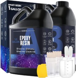 KISREL Epoxy Resin 1Gallon - Crystal Clear Epoxy Resin Kit (0,5 Gallon x 2)