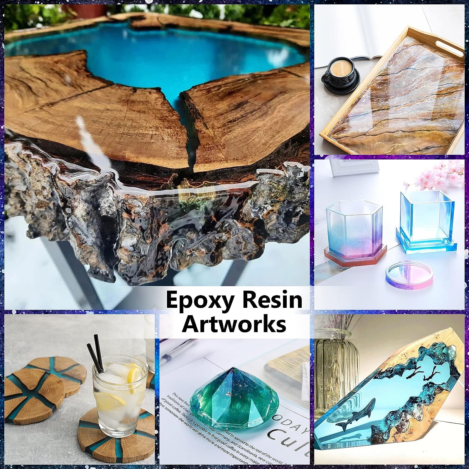 KISREL Epoxy Resin 2Gallon - Crystal Clear Epoxy Resin Kit - No Yellowing  No Bubble Art Resin Casting Resin for Art Crafts, Jewelry Making, Wood &  Resin Molds(1 Gallon x 2)
