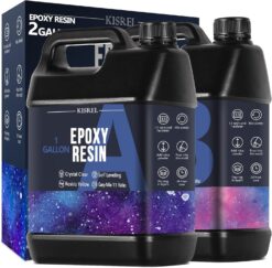KISREL Epoxy Resin 2Gallon - Crystal Clear Epoxy Resin Kit - No Yellowing No Bubble Art Resin Casting Resin for Art Crafts
