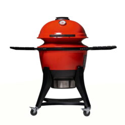 Kamado Joe Kettle Joe 22 in. Charcoal Grill in Red with Hinged Lid, Cart, and Side Shelves