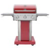 Kenmore 3-Burner Outdoor BBQ Propane Gas Grill with Foldable Sides, Red