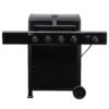Kenmore 4-Burner Outdoor Propane Gas Grill with Side Burner, Open Cart, Black