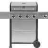 Kenmore 4-Burner Outdoor Propane Gas Grill with Side Burner, Open Cart, Stainless Steel