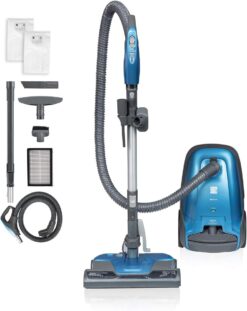 Kenmore Pet Friendly Lightweight Bagged Canister Vacuum Cleaner with Extended Telescoping Wand, HEPA, 2 Motors, Retractable Cord, and 4 Cleaning Tools, Blue