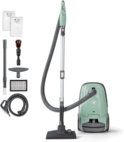 Kenmore pet Friendly Lightweight Bagged Canister Vacuum Cleaner with Extended telescoping Wand, HEPA Filter, Retractable Cord, and 2 Cleaning Tools, Green