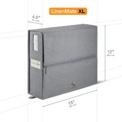 LINENMATE Queen.King Size (Ivory 2-Pack) - The Original 2-Pack Storage Container, Foldable Bedding Organizer